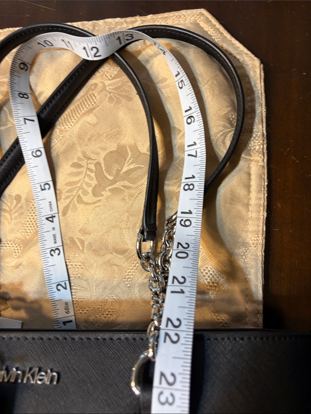 Calvin Klein Black Tote with Silver Chain Handles - Picture 16 of 16